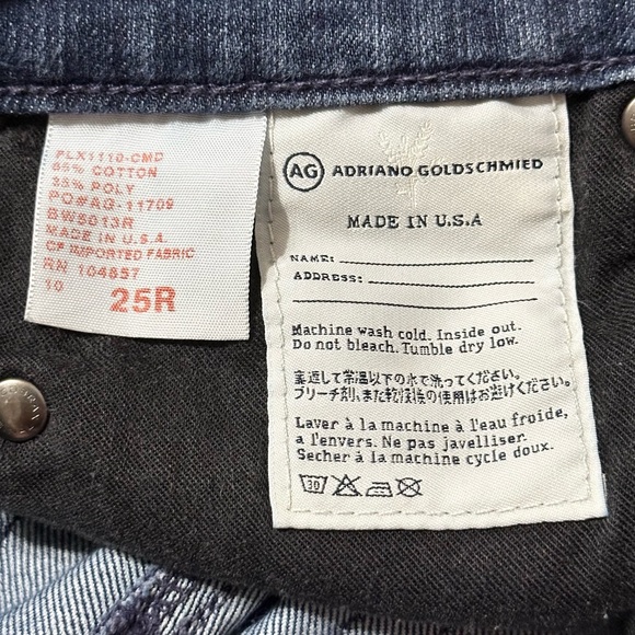 AG Adriano Goldschmied The Stilt Cigarette Leg Dark Stretch Denim Jeans - 25R - Picture 9 of 16